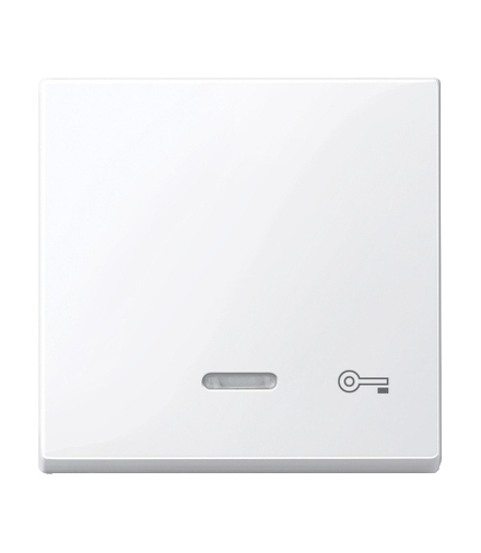 Merten System M, klawisz z lampką sygnalizacyjną z oznaczeniem „klucz”, biały active