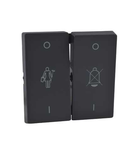 Merten Klawisz System M podwójny z symbolami dzwonka i sprzątania antracytowy