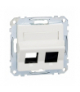 Merten System M, ramka montażowa podwójna do gniazd RJ45 z polem opisowym i wbudowaną klapką, biały polarny