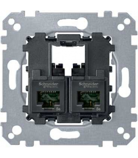 Merten Mechanizm gniazda teleinformatycznego komputerowe 2xRJ45 kat 6 utp
