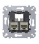 Merten Mechanizm gniazda teleinformatycznego komputerowe 2xRJ45 kat 6a f/stp