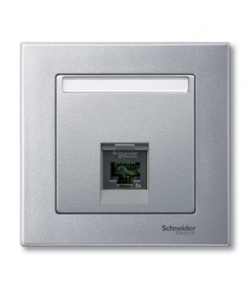 Merten Płytka centralna pojedyncza do złącza RJ45 Schneider Electric, aluminium Sys M