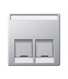 Merten Płytka centralna podwójna do złącza RJ45 Schneider Electric, aluminium, system M