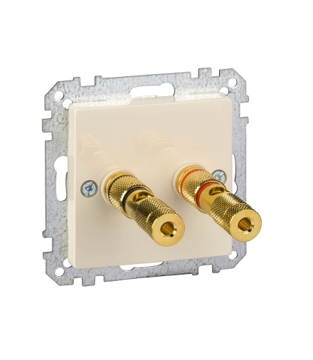 Merten System M, płytka centralna ze złączem głośnika Hi-Fi, kremowy