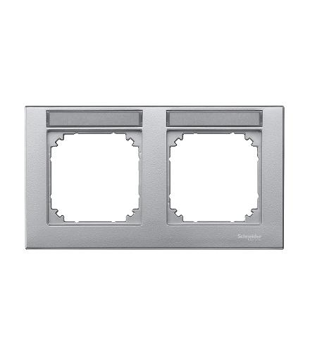 Merten Ramka M-Plan z polem opisowym podwójna pozioma aluminium