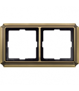 Merten Ramka Antique podwójna mosiądz antyk