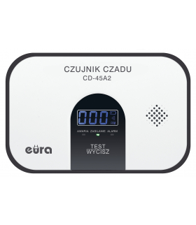 Czujnik czadu, 5 lat gwarancji, wyświetlacz LCD, wolnostojący Eura CD-45A2