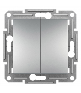 Asfora Łącznik podwójny schodowy bez ramki (zaciski śrubowe) aluminium Schneider EPH0600361