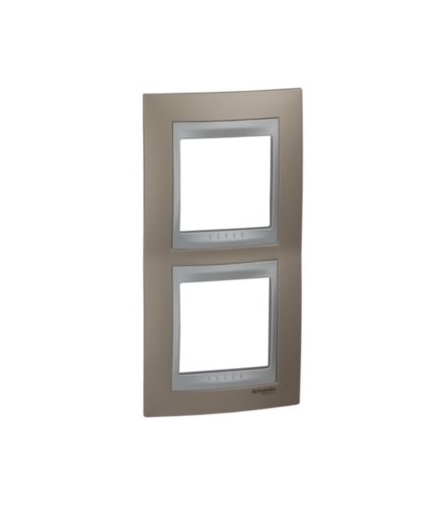 Unica Top, ramka 2-krotna pionowa, miedź onyksowa Schneider MGU66.004V.096