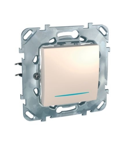 Unica Przycisk 1-biegunowy z podświetleniem piaskowy Schneider MGU50.206.25NZ