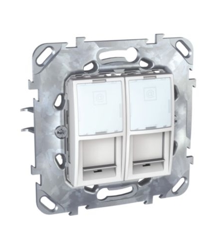 Unica Gniazdo komputerowe 2x RJ45 kat.5 STP biel polarna Schneider MGU50.2222.18Z