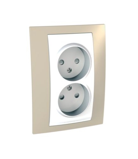 Unica Plus Gniazdo podwójne 2P z przesłonami róż piaskowy Schneider MGU63.063.867