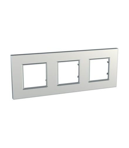 Unica Quadro Ramka 3-krotna srebrna Schneider MGU6.706.55