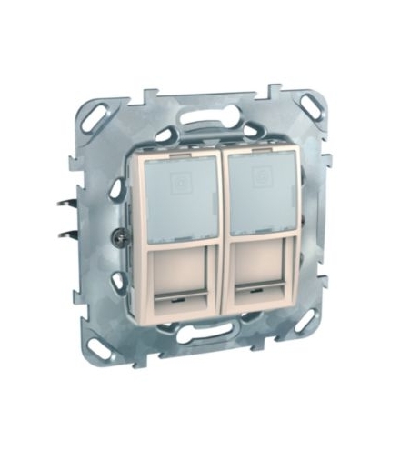 Unica Gniazdo komputerowe 2x RJ45 kat.5 UTP piaskowy Schneider MGU50.2020.25Z