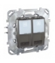 Unica Class, gniazdo komputerowe 2x RJ45 kat.5 UTP, grafit Schneider MGU50.2020.12Z
