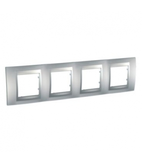 Unica Top Ramka 4-krotna pozioma aluminium Schneider MGU6.008.30