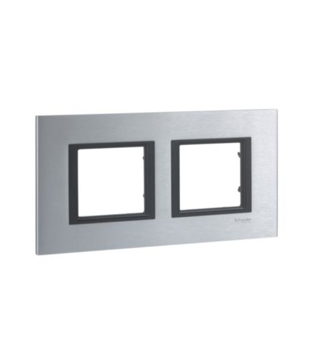 Unica Class Ramka 2-krotna pozioma aluminium Schneider MGU68.004.7A1