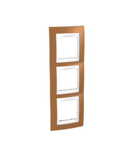 Unica Plus Ramka 3-krotna pionowa ugier pomarańczowy Schneider MGU6.006V.869