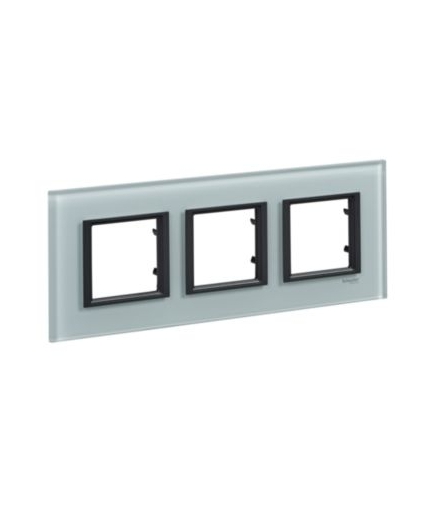 Unica Class, ramka 3-krotna, szare szkło Schneider MGU68.006.7C3