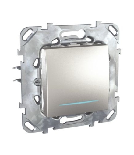 Unica Top Łącznik krzyżowy z podświetleniem aluminium Schneider MGU50.205.30NZ