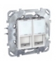Unica Gniazdo komputerowe 2x RJ45 kat.6 UTP biel polarna Schneider MGU50.2424.18Z