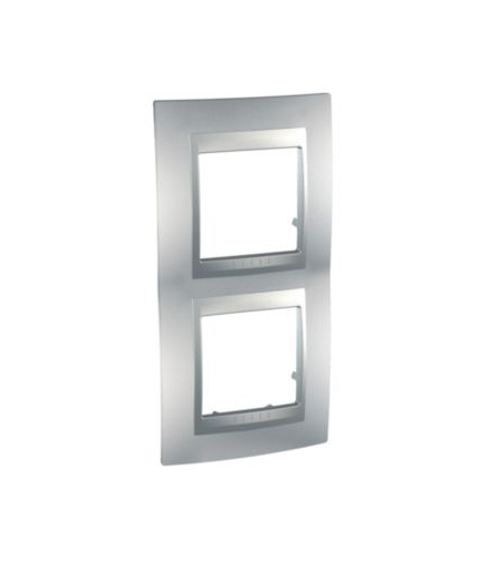 Unica Top Ramka 2-krotna pionowa aluminium Schneider MGU6.004V.30