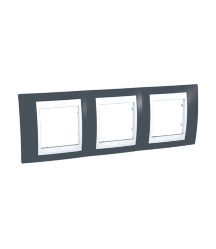 Unica Plus Ramka 3-krotna pozioma czerń mineralna Schneider MGU6.006.877