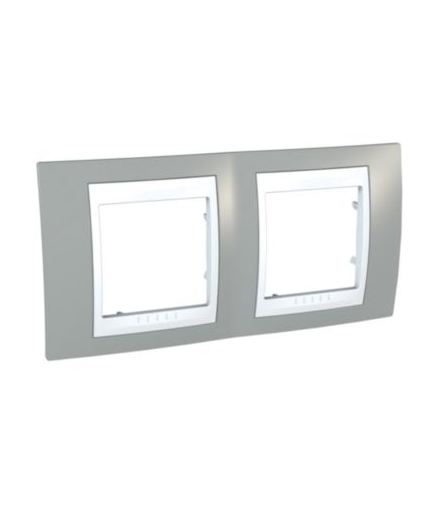 Unica Plus Ramka 2-krotna pozioma szary alabaster Schneider MGU6.004.865