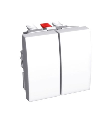 Altira kombi przycisk pojedynczy + łącznik 2 drożny 10A biel polarna Schneider ALB44065