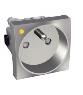 Altira gniazdo 2P+E z przesłonami i bolcem uziemiającym aluminium Schneider ALB46213