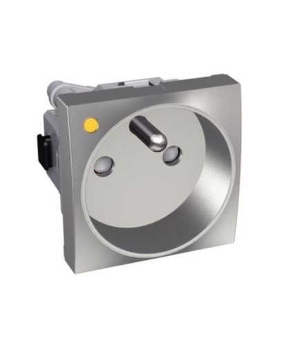 Altira gniazdo 2P+E z przesłonami i bolcem uziemiającym aluminium Schneider ALB46213