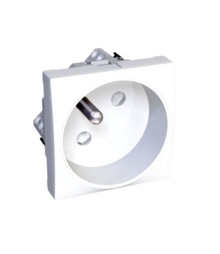 Altira gniazdo ROTOCLIP 2P+E z przesłonami i bolcem uz. biel polarna Schneider ALB44212