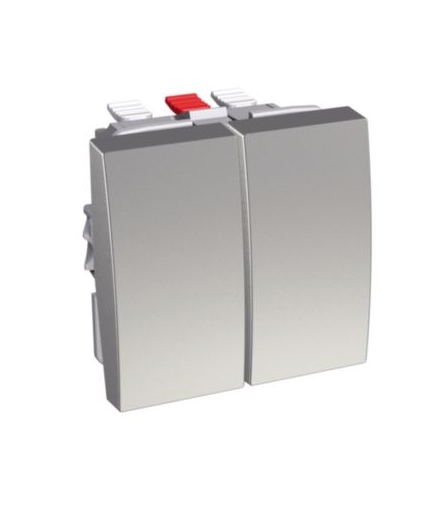 Schneider Electric Altira - podwójny przycisk pojedynczy - 10 A - aluminium ALB46063