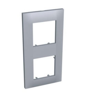 Altira ramka ozdobna dla 2 mechanizmów pionowa szary alabaster 71 mm Schneider ALB45735