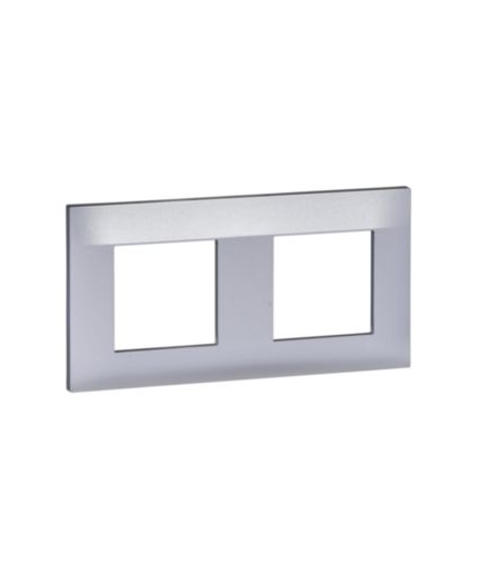 Altira - ramka ozdobna - dla 2 mechanizmów pionowa - aluminium - 71 mm ALB46655