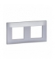 Altira - ramka ozdobna - dla 2 mechanizmów pionowa - aluminium - 71 mm ALB46655
