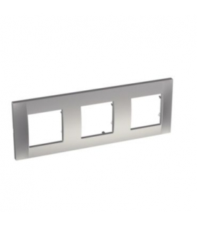 Altira - ramka ozdobna - dla 3 mechanizmów pozioma - aluminium - 71 mm ALB46657
