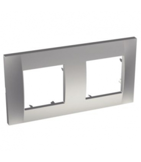 Altira - ramka ozdobna - dla 2 mechanizmów pozioma - aluminium - 71 mm ALB46652