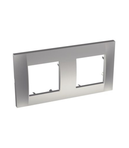 Altira - ramka ozdobna - dla 2 mechanizmów pozioma - aluminium - 71 mm ALB46652