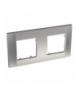 Altira - ramka ozdobna - dla 2 mechanizmów pozioma - aluminium - 71 mm ALB46652