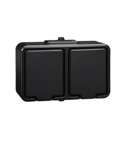 Cedar Gniazdo podwójne 2P+PE IP44 czarny Schneider NT230H05