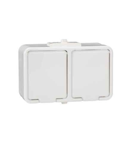 Cedar Gniazdo podwójne 2P+PE IP44 biały Schneider NT230H01