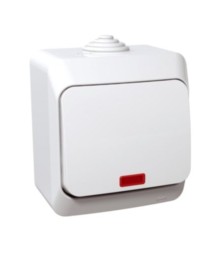 Cedar Plus Łącznik 1-biegunowy z podświetleniem IP44 biały Schneider WDE000514