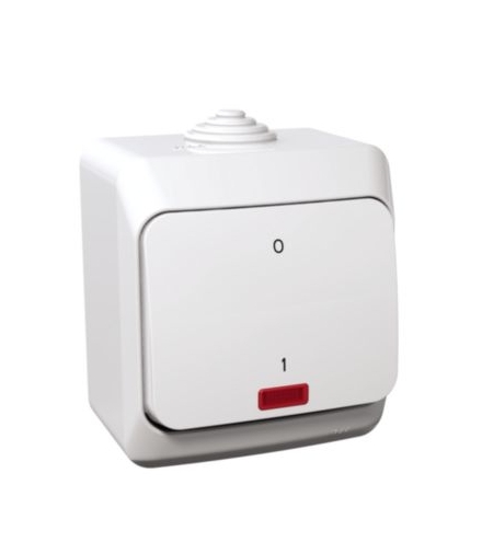 Cedar Plus Łącznik 2-biegunowy z podświetleniem IP44 biały Schneider WDE000521