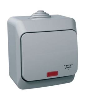 Cedar Plus Przycisk "światło" IP44 szary Schneider WDE000616