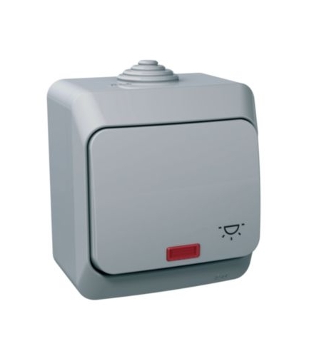 Cedar Plus Przycisk "światło" IP44 szary Schneider WDE000616