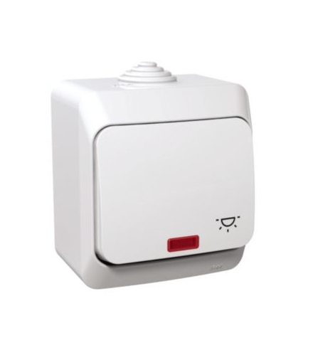 Cedar Plus Przycisk "światło" z podświetleniem IP44 biały Schneider WDE000516