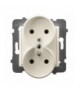 ARIA GP-2URAZ/m/27 Gniazdo podwójne z uziemieniem, DO RAMEK PRESTIGE ECRU