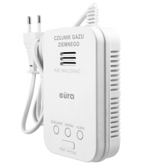 CZUJNIK GAZU ZIEMNEGO ''EURA'' GD-01A2 - 230V/ 50Hz, przewodowy, gaz ziemny