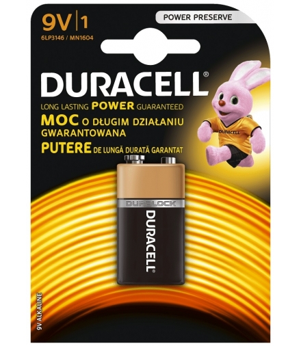 Bateria DURACELL 9V (6LP3146, MN1604, 6LR61) 1 sztuka